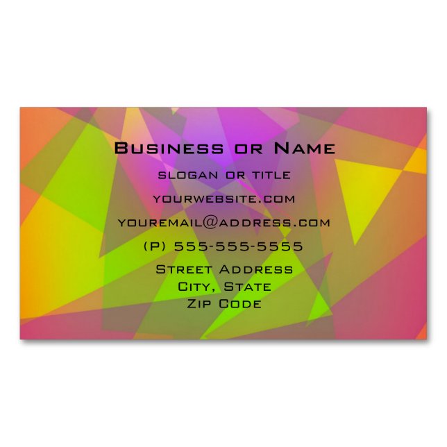 Abstract Triangles and Rectangles Business Card Magnet (Front)