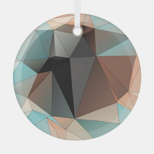 Abstract Triangles Geometric Background Glass Ornament