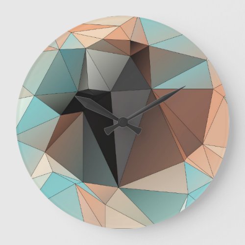 Abstract Triangles Geometric Background Large Clock