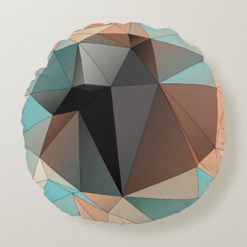 Abstract Triangles Geometric Background Round Pillow