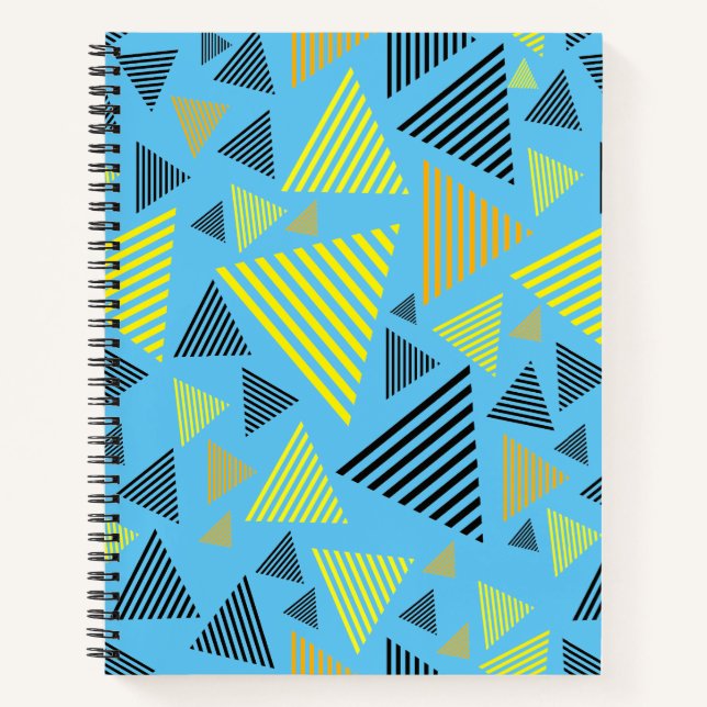 Abstract Triangles Geometric Spiral Notebook (Front)