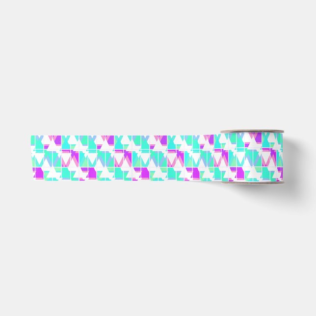 Abstract triangles geometrical modern pattern whit satin ribbon (Front)