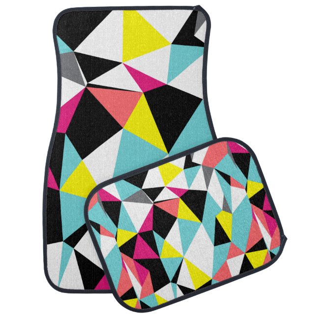 Abstract triangles geometrical pattern background car floor mat (Set)