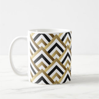 Abstract Triangles: Gold Black Seamless Coffee Mug