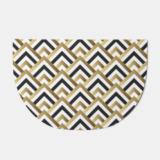 Abstract Triangles: Gold Black Seamless Doormat