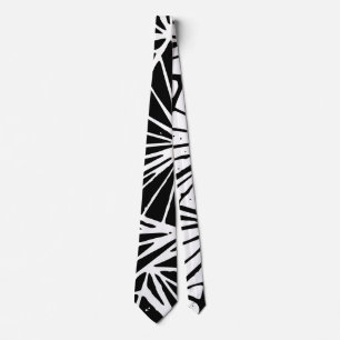 Abstract Triangles Lino Print Neck Tie