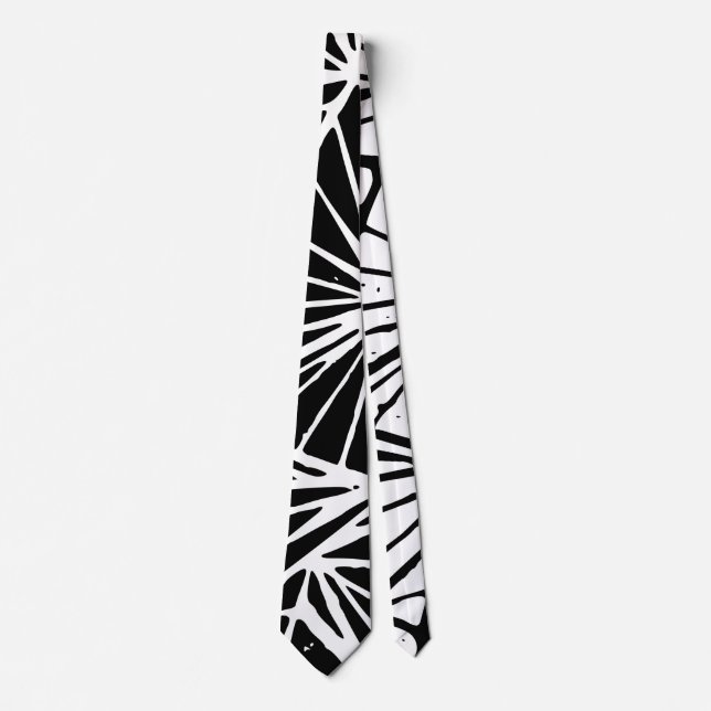 Abstract Triangles Lino Print Neck Tie (Front)