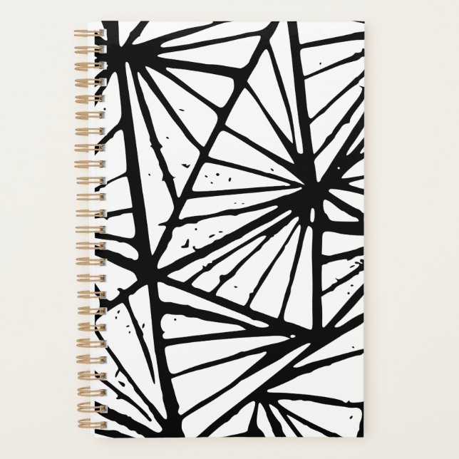 Abstract Triangles Lino Print Planner (Front)