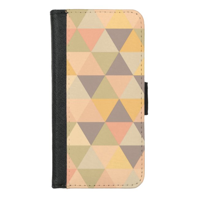 Abstract Triangles Modern Fade Geometric Pattern iPhone Wallet Case (Front)