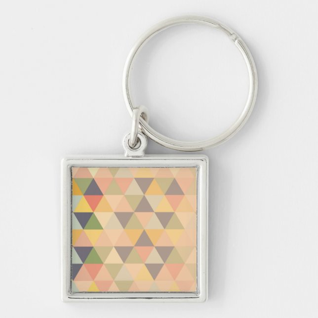 Abstract Triangles Modern Fade Geometric Pattern Keychain (Front)