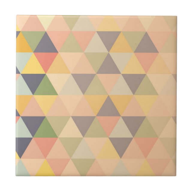 Abstract Triangles Modern Fade Geometric Pattern T Ceramic Tile (Front)