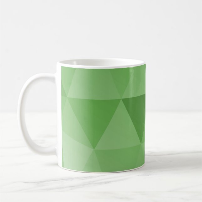 Abstract Triangles Seamless Pattern - Green   Coffee Mug (Left)
