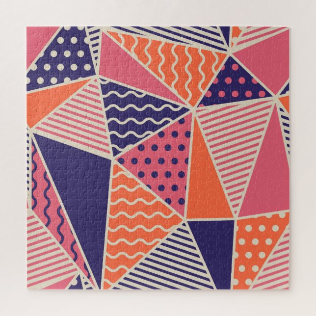 Abstract Triangles: Vintage Geometric Background Jigsaw Puzzle (Vertical)