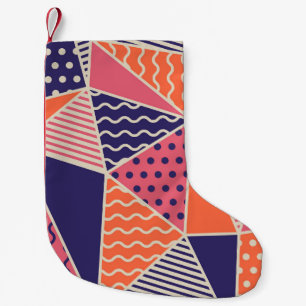 Abstract Triangles: Vintage Geometric Background Small Christmas Stocking