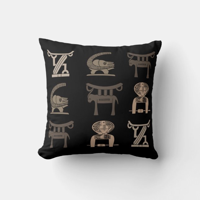 Abstract tribal art African Throw Pillow (Front)