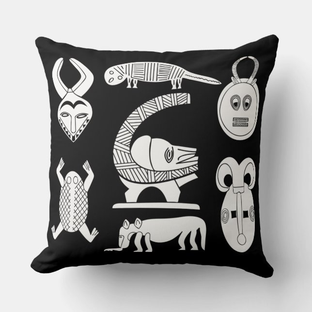 Abstract tribal art African Throw Pillow (Front)