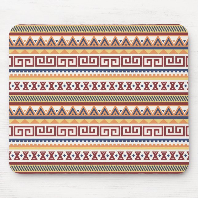 Abstract Tribal Aztec Pattern Mouse Pad (Front)
