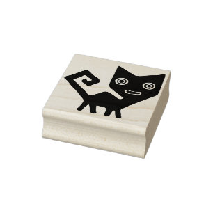 abstract tribal cat art stamp