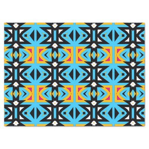 Abstract Tribal Colorful Mosaic Geometric Pattern Tissue Paper