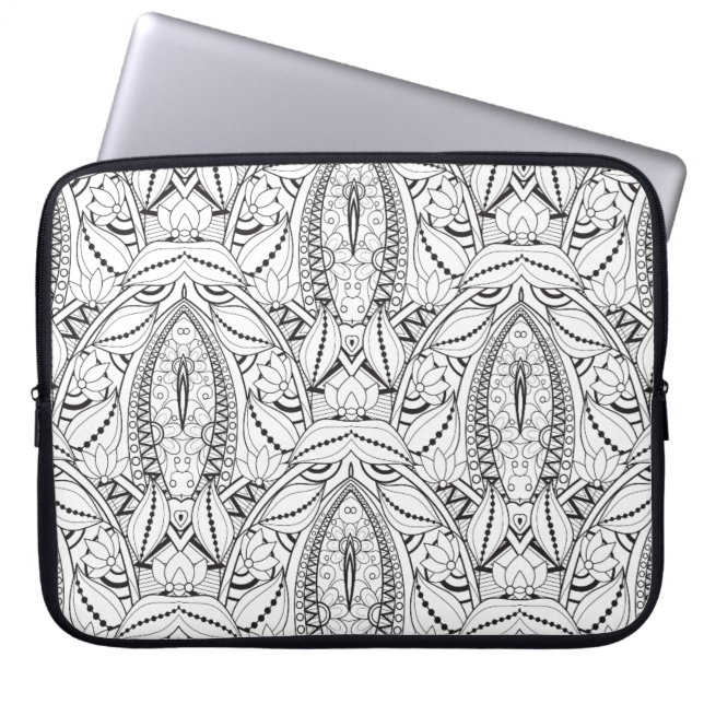 Abstract Tribal Doodle Laptop Sleeve (Front)