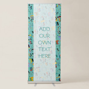 Abstract tribal maya ancient faces pattern 1 retractable banner
