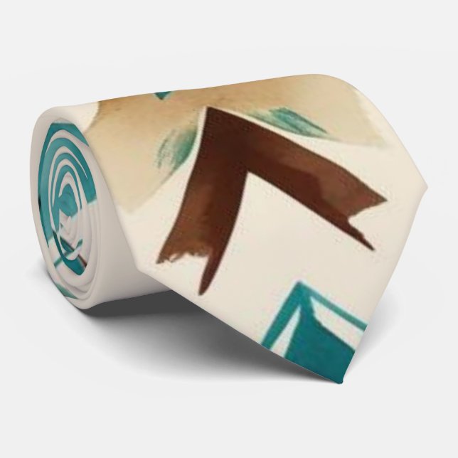 Abstract Tribal Men's Neck Tie (Rolled)