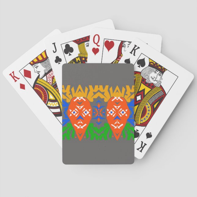 Abstract Tribal Pattern Poker Cards (Back)