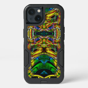 Abstract tribal style designs, carved iPhone 13 case