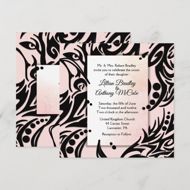 Abstract Tribal Wedding Invitation (Front/Back)
