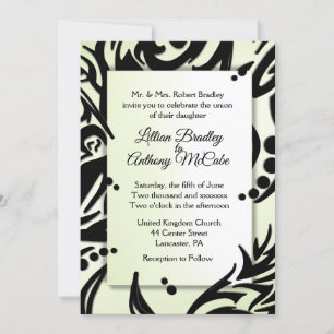 Abstract Tribal Wedding Invitation Olive