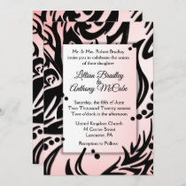 Abstract Tribal Wedding Pink Invitation