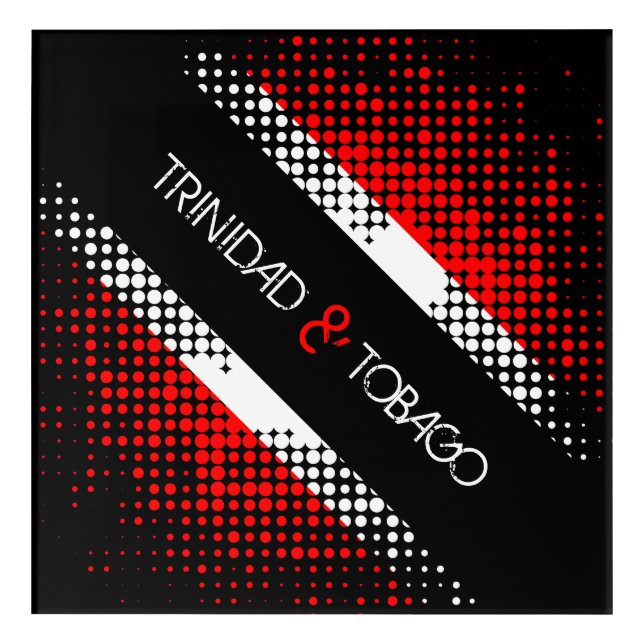 Abstract Trinidad and Tobago Dot Pattern Flag Acrylic Print (Front)