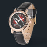 Abstract Trinidad and Tobago Flag with Name Watch<br><div class="desc">For the individual who loves being patriotic. With Roman Numerals for the 12 and 6 it's both stylish and patriotic - YES! - it's a thing!</div>