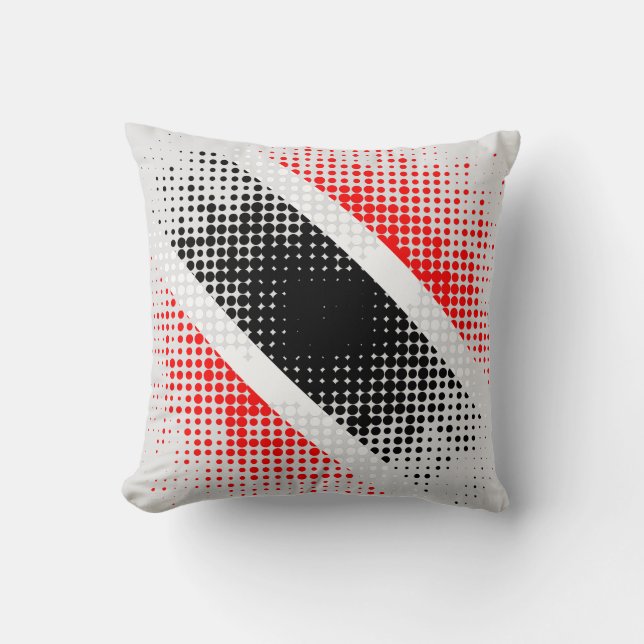 Abstract Trinidad & Tobago Dot Pattern on GREY Throw Pillow (Front)