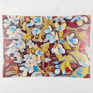Abstract Trinket Tray with Floral Design