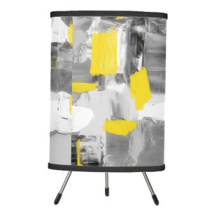 Abstract Tripod Lamp in Gray White Yellow