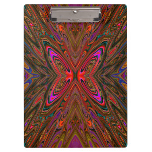 Abstract Trippy Orange and Magenta Butterfly Clipboard