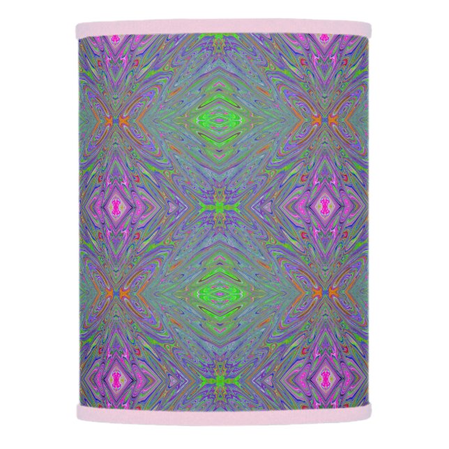 Abstract Trippy Purple, Orange and Green Butterfly Lamp Shade (Front)