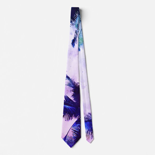 *~* Abstract Tropical AP25 Exotic Beach Palm Tree Neck Tie (Front)