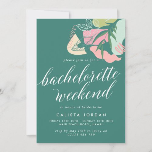 Abstract Tropical Bachelorette Weekend Invitation