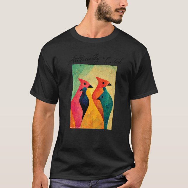 Abstract Tropical Birds Op T-Shirt (Front)