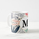 Abstract Tropical Colorful Collage With Monogram Coffee Mug at Zazzle