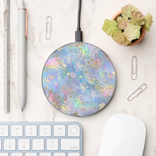 abstract tropical design wireless charger 