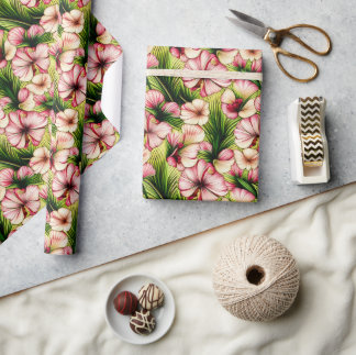 Abstract Tropical Floral Wrapping Paper
