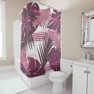Abstract tropical flower botanical shower curtain