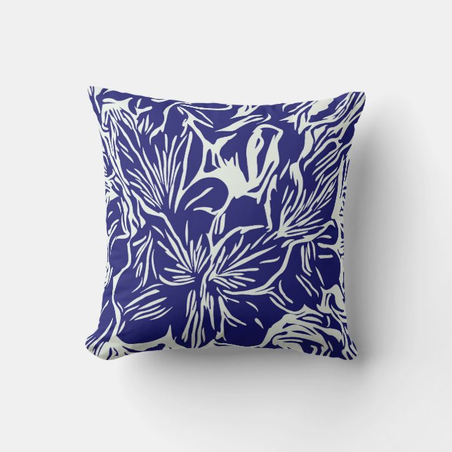 Abstract tropical flower botanical throw pillow (Front)