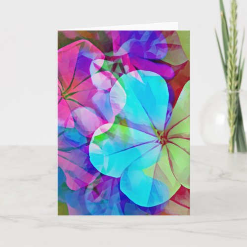 Abstract Tropical Flowers Art Note Card