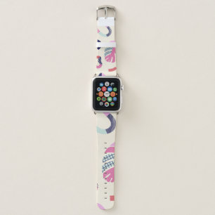 Abstract tropical forms seamless pattern,backgroun apple watch band
