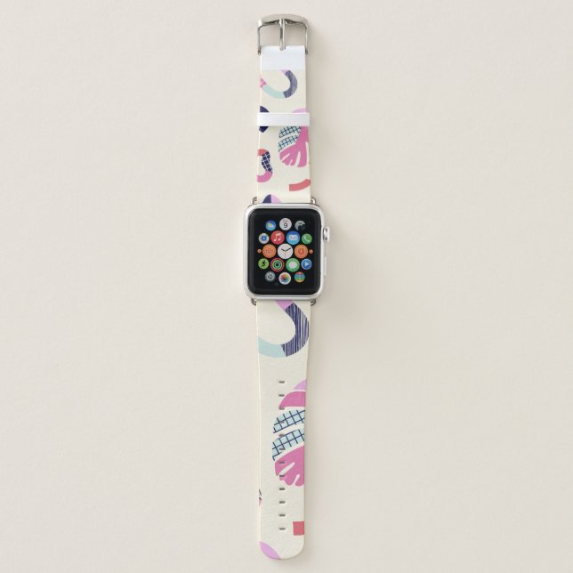 Abstract tropical forms seamless pattern,backgroun apple watch band (Front)