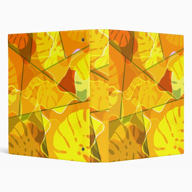 ABSTRACT TROPICAL LEAVES  3 RING BINDER (Background)